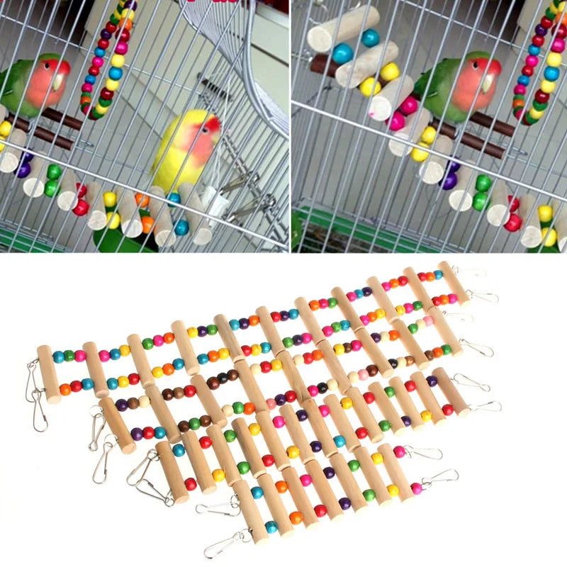 BirdBridge Wooden Ladder Swing Toy