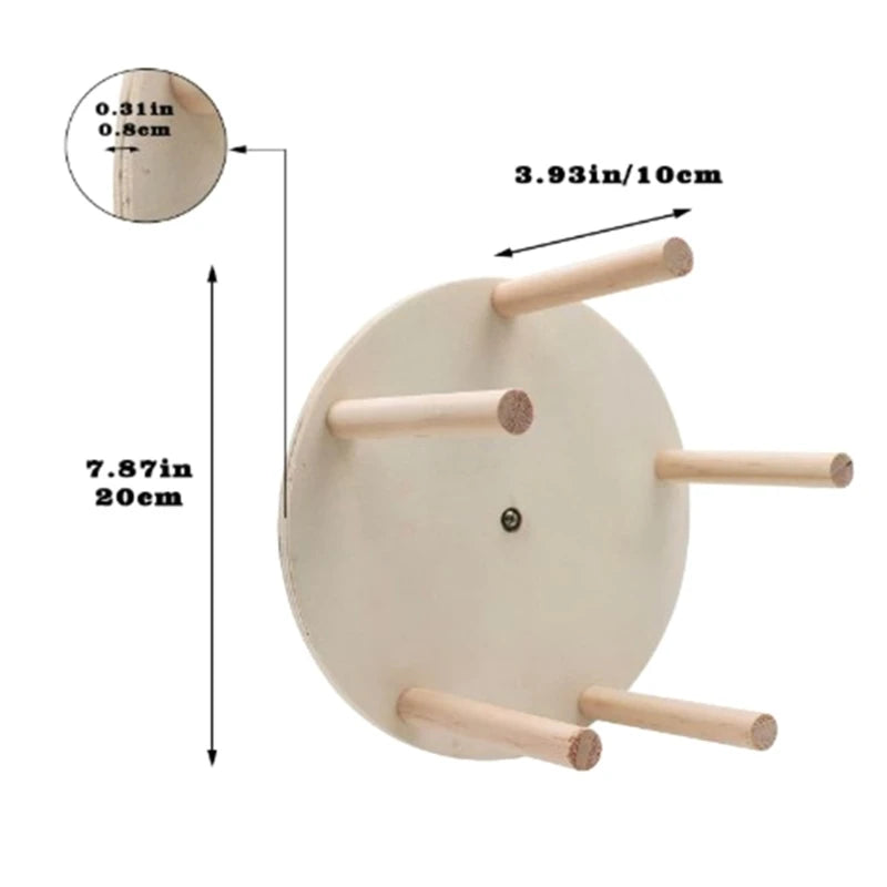 Natural Bird Perch Wheel Parakeet Toy