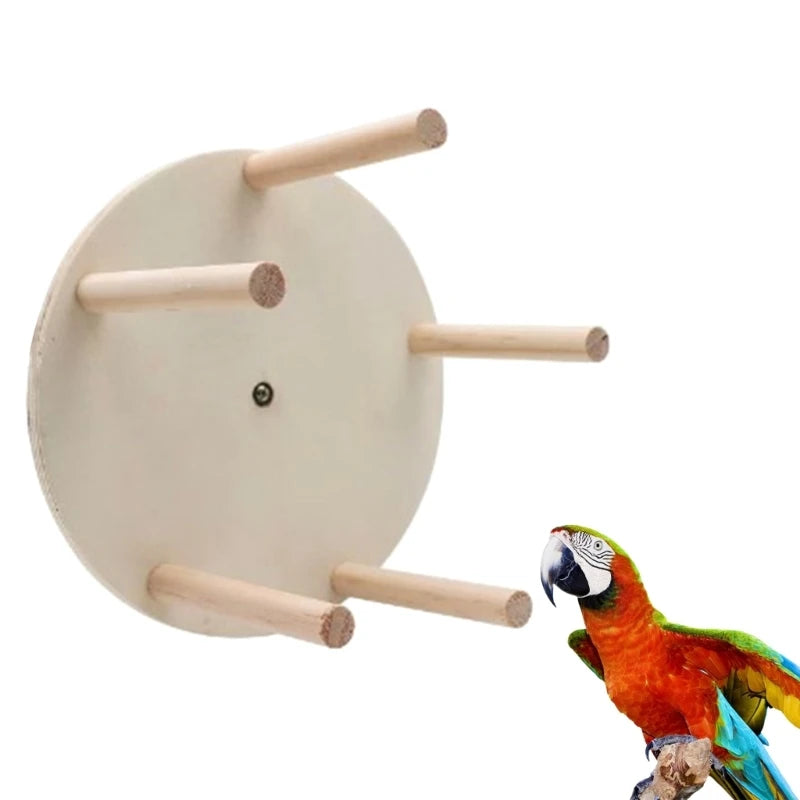 Natural Bird Perch Wheel Parakeet Toy