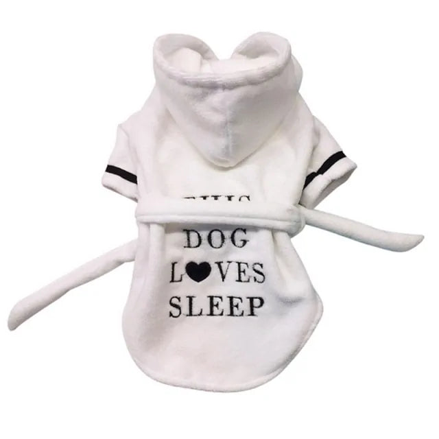 Pet Dog Bath Robe Dog Pajamas Sleeping Clothes