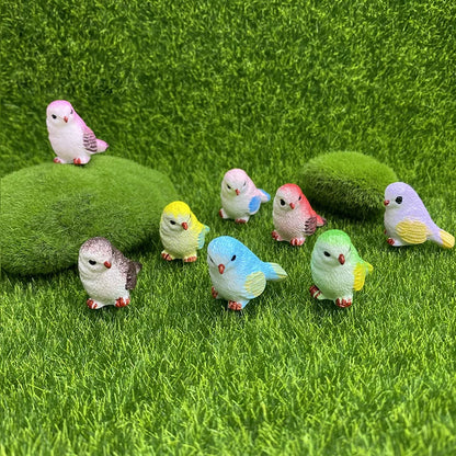 8-Piece Mini Bird Figurine Set