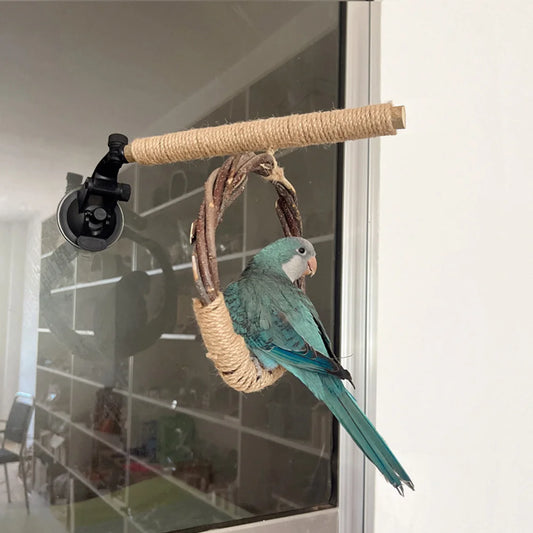 Hanging Bird Swing Set Natural Cage Accessory