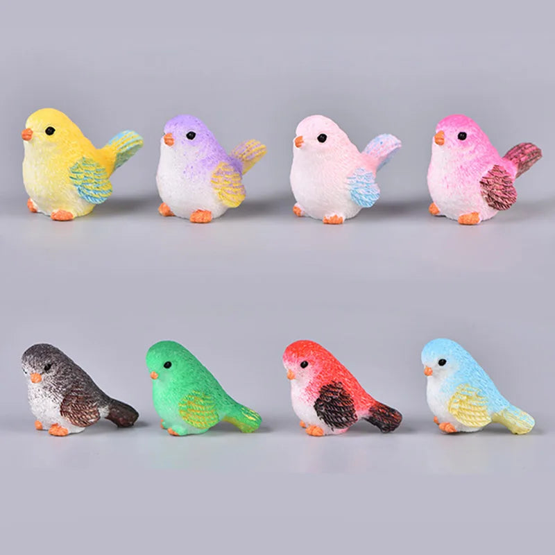 8-Piece Mini Bird Figurine Set