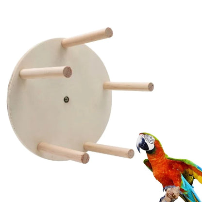 Natural Bird Perch Wheel Parakeet Toy
