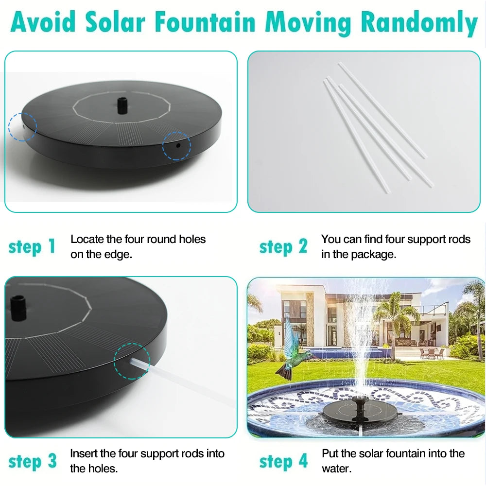 EcoFlow Solar Fountain Pump for Bird Baths and Ponds